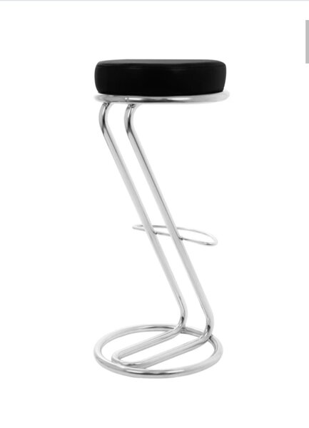 Doua (2) Scaune tip Bar inox cu sezut stofa